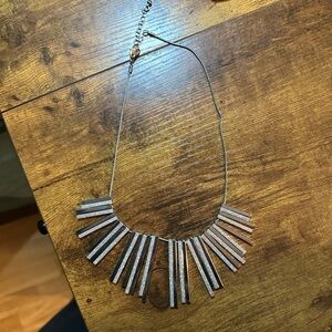 Elegant Silver Necklace with Bar Pendants from Express
